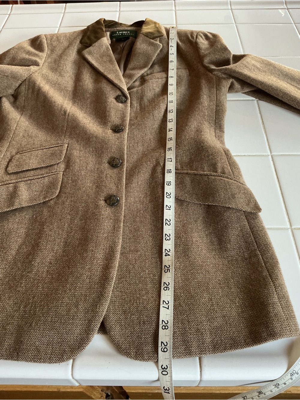 Lauren Ralph Lauren Vintage Wool Tweed Equestrian Hunting Jacket - Picture 9 of 15